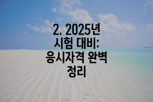 2. 2025년 시험 대비: 응시자격 완벽 정리