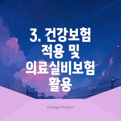 3. 건강보험 적용 및 의료실비보험 활용