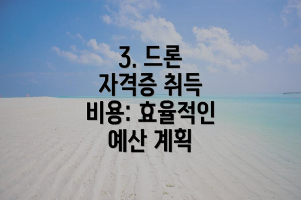 3. 드론 자격증 취득 비용: 효율적인 예산 계획