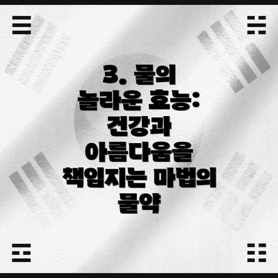 3. 물의 놀라운 효능: 건강과 아름다움을 책임지는 마법의 물약