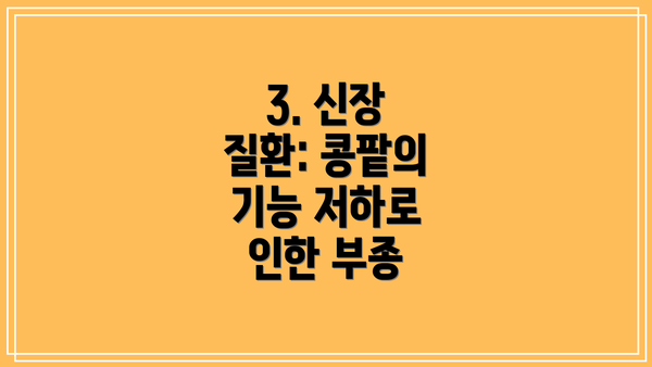 3. 신장 질환: 콩팥의 기능 저하로 인한 부종