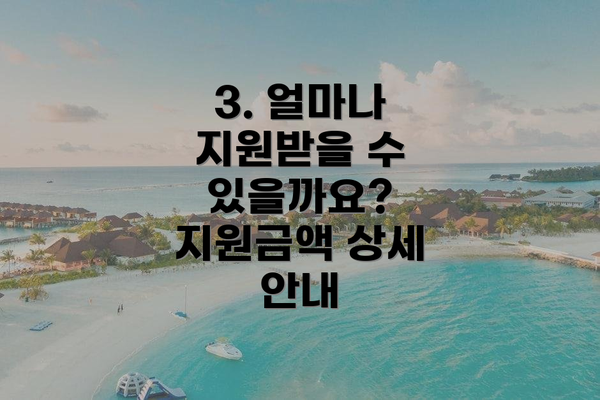 3. 얼마나 지원받을 수 있을까요? 지원금액 상세 안내