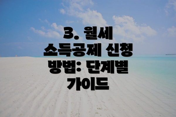 3. 월세 소득공제 신청 방법: 단계별 가이드