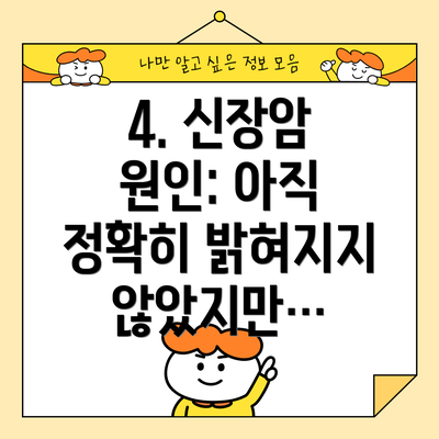 4. 신장암 원인: 아직 정확히 밝혀지지 않았지만…