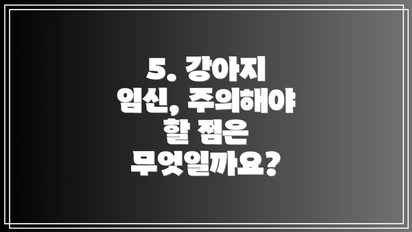 5. 강아지 임신, 주의해야 할 점은 무엇일까요?