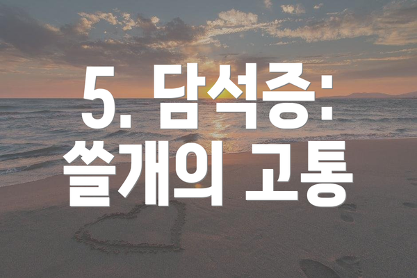5. 담석증: 쓸개의 고통