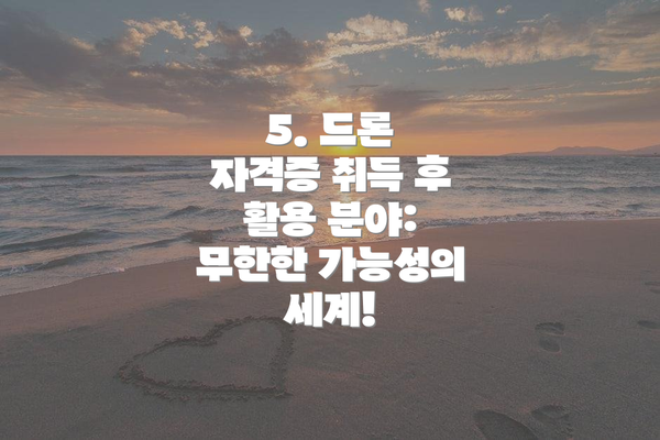 5. 드론 자격증 취득 후 활용 분야: 무한한 가능성의 세계!