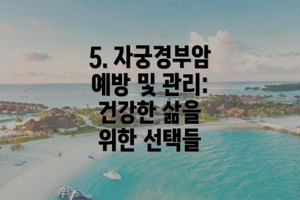 5. 자궁경부암 예방 및 관리: 건강한 삶을 위한 선택들
