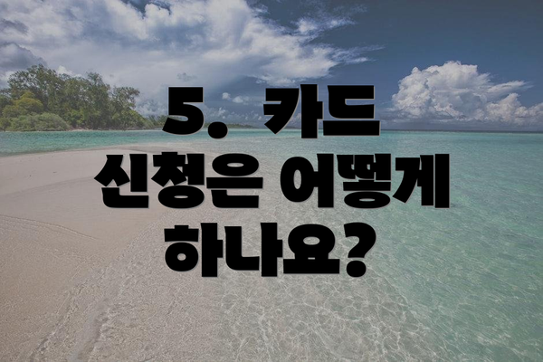 5.  카드 신청은 어떻게 하나요?