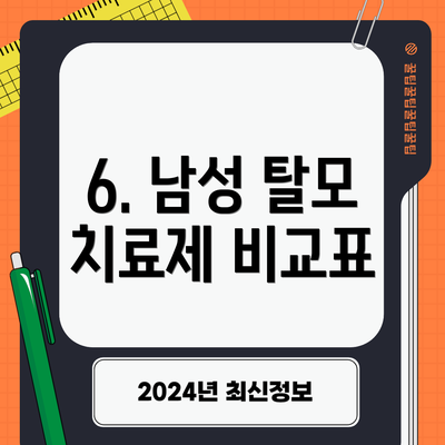 6. 남성 탈모 치료제 비교표