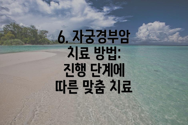 6. 자궁경부암 치료 방법: 진행 단계에 따른 맞춤 치료