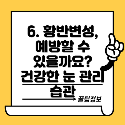 6. 황반변성, 예방할 수 있을까요? 건강한 눈 관리 습관