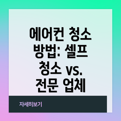 에어컨 청소 방법: 셀프 청소 vs. 전문 업체
