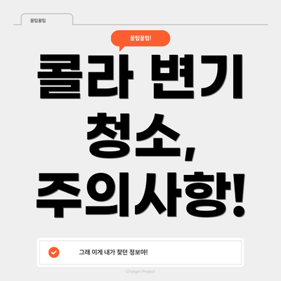 콜라 변기 청소, 주의사항!