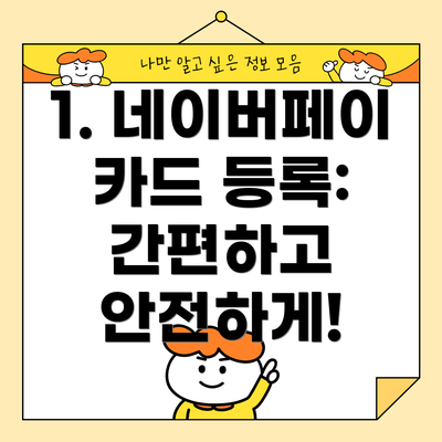 1. 네이버페이 카드 등록: 간편하고 안전하게!