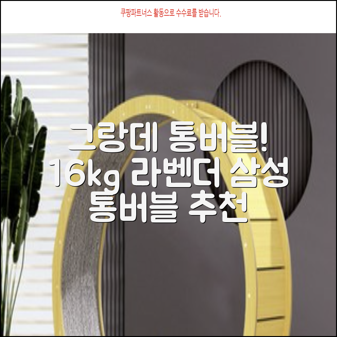 삼성전자 그랑데 통버블 세탁기 WA16CG6441BY 16kg 방문설치, 라벤더그레이 추천 리뷰