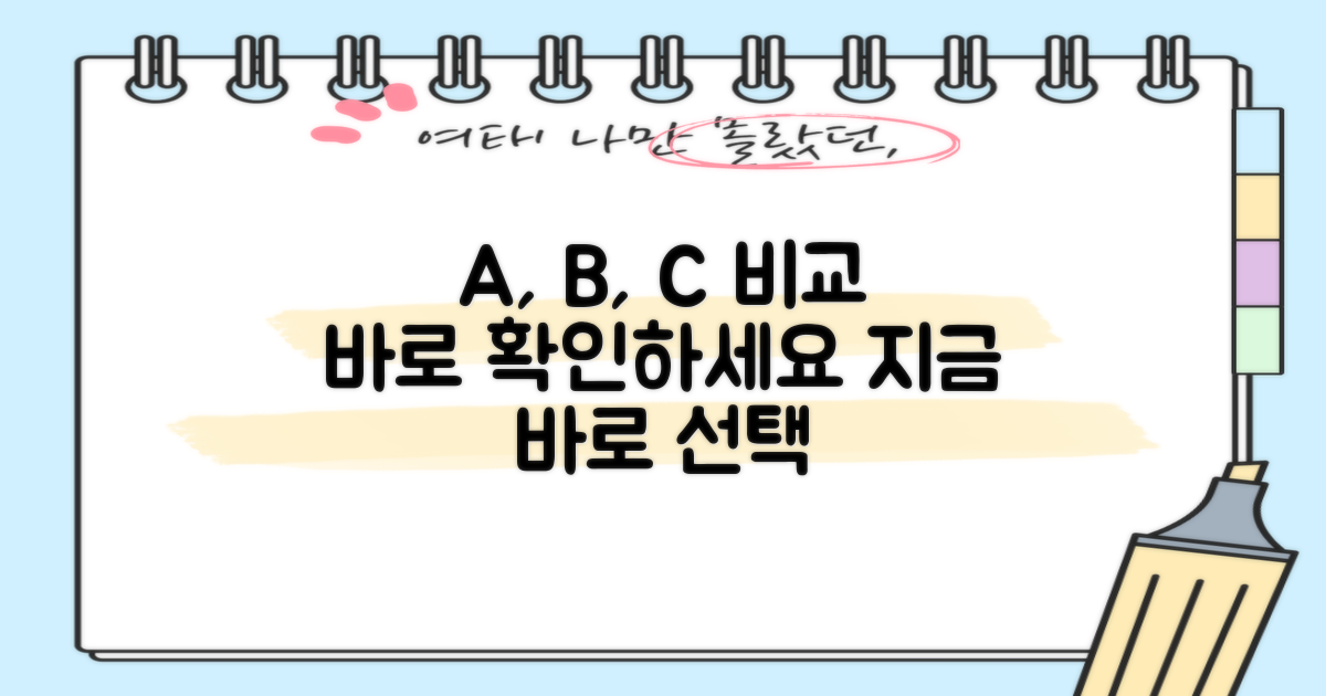 A, B, C 지금 바로 비교하세요