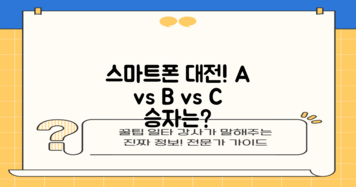 최신 플래그십 스마트폰 A, B, C 비교 분석