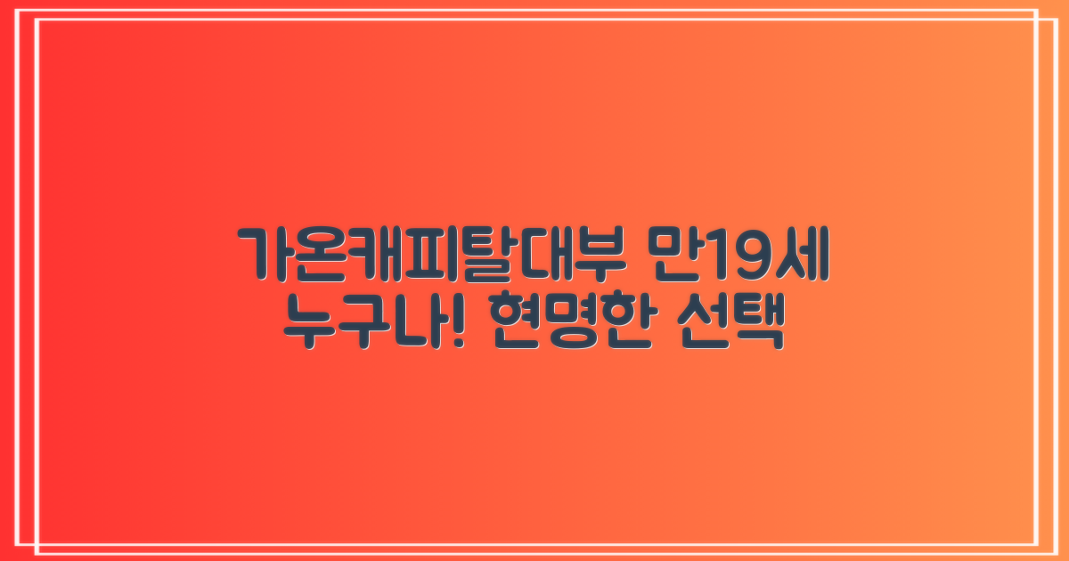 가온캐피탈대부, 만 19세 이상이라면 누구나 신청 가능한 현명한 선택!