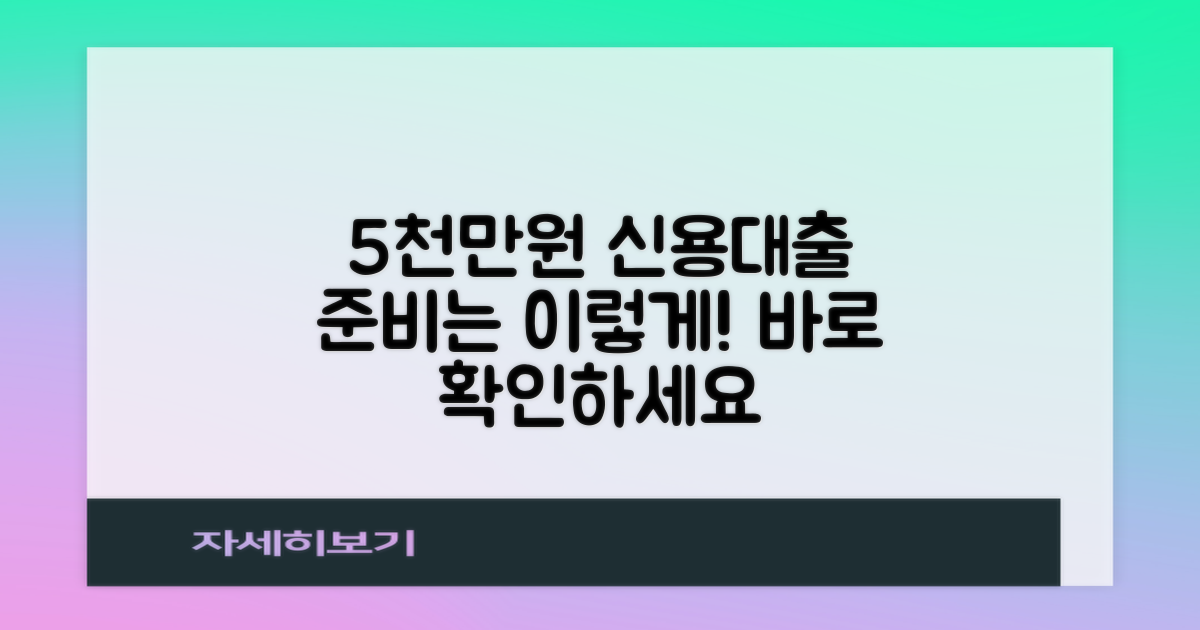 5천만원 신용대출, 어떻게 준비해야 할까요?