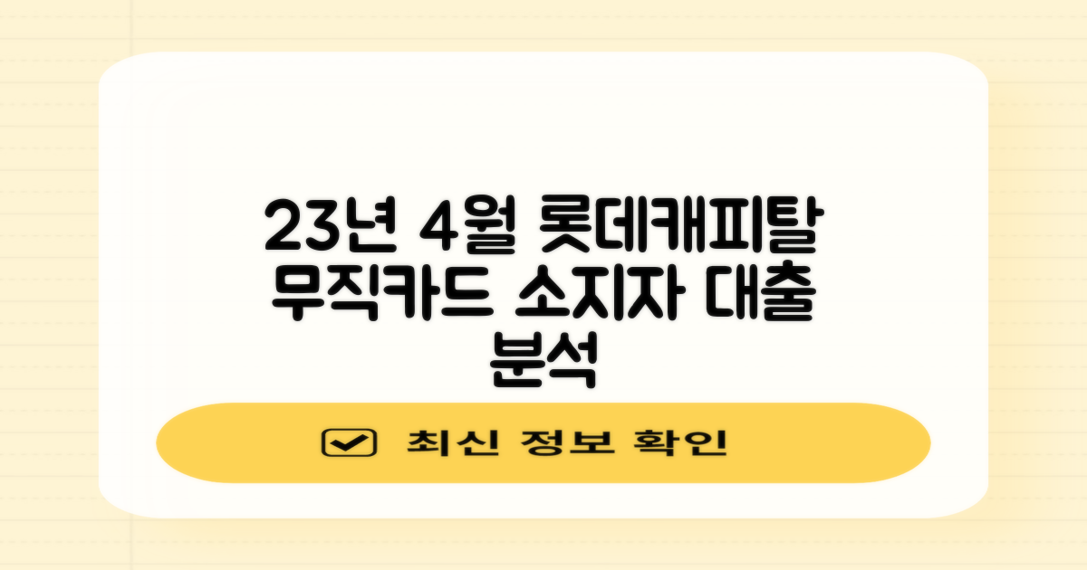 23년 4월, 롯데캐피탈 무직자 및 신용카드 소지자 대출 자격 전격 분석