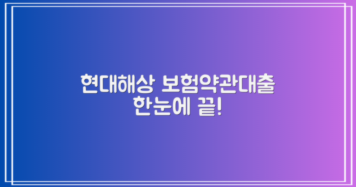 현대해상 보험계약대출(약관대출) 신청방법, 한눈에 파악하세요!