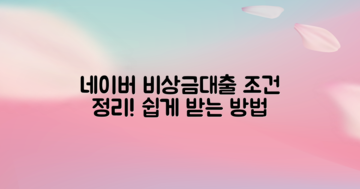 네이버 비상금대출의 주요 조건