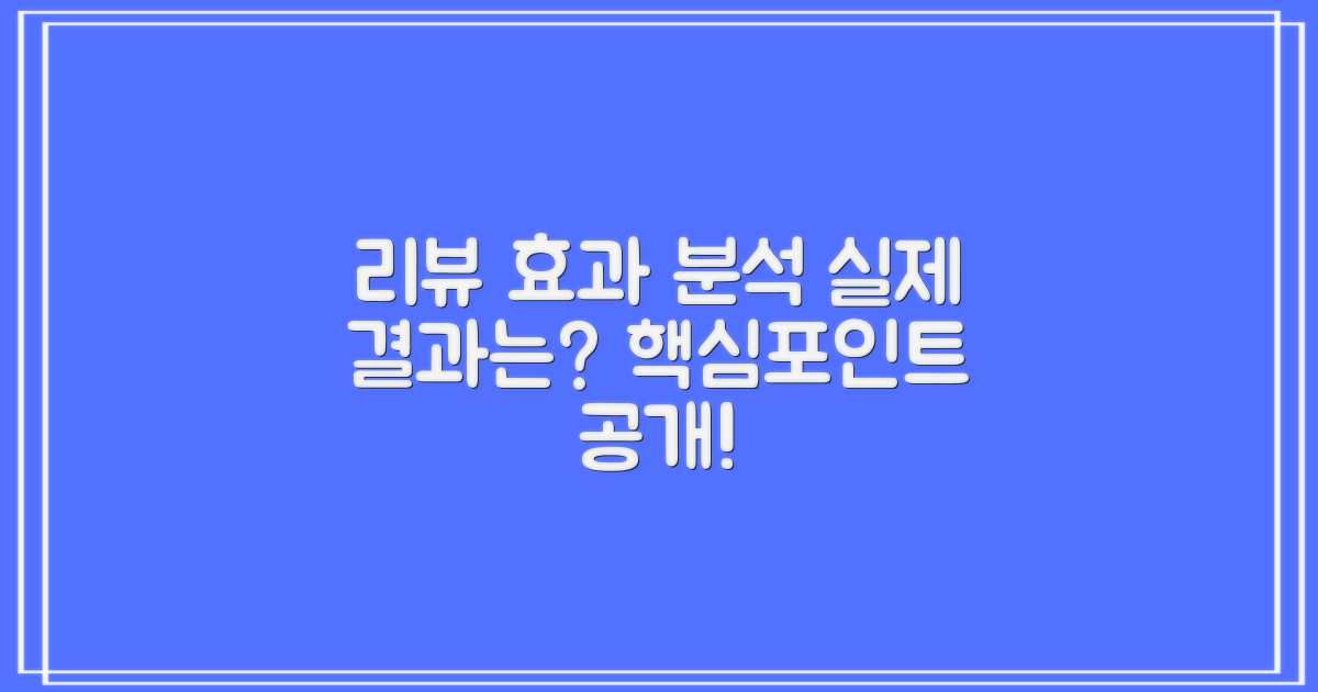 리뷰와 실제 효과 분석