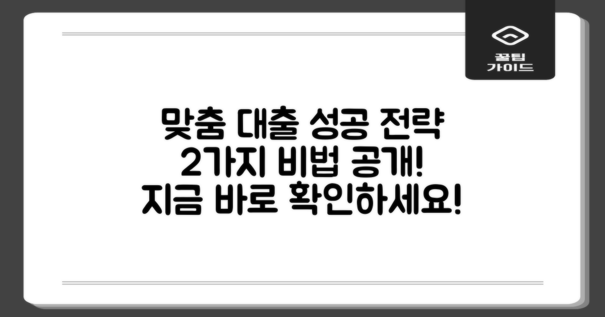 맞춤 대출, 2가지 성공 전략
