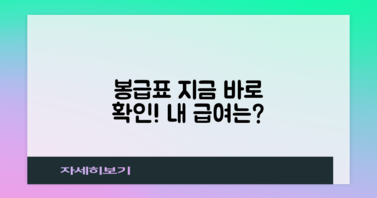 최신 봉급표, 직접 확인하세요!